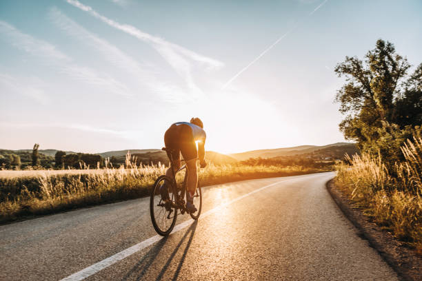 Professional road cyclist On a Training Ride